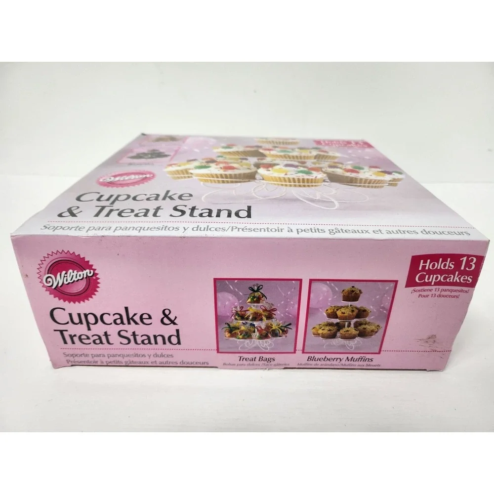 Wilton 3 Tier Cupcake & Treat Stand Holds 13 Cupcakes Muffins & Brownies NEW
